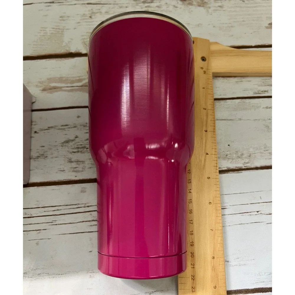 NEW Stainless Steel Tumbler Magenta Pink Insulated Travel Mug 30oz
